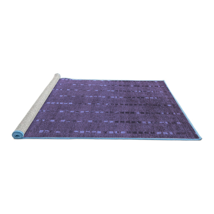 Sideview of Machine Washable Abstract Blue Modern Rug, wshabs4674blu