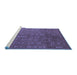 Sideview of Machine Washable Abstract Blue Modern Rug, wshabs4674blu