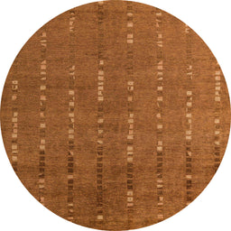 Round Abstract Neon Orange Modern Rug, abs4674