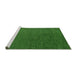 Sideview of Machine Washable Abstract Green Modern Area Rugs, wshabs4675grn