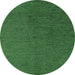 Round Abstract Emerald Green Modern Rug, abs4675emgrn