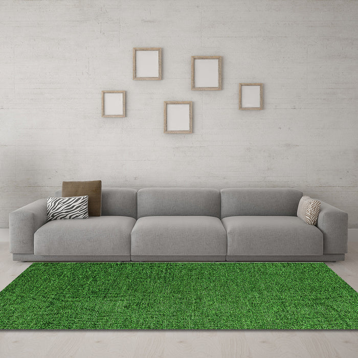 Machine Washable Abstract Green Modern Area Rugs in a Living Room,, wshabs4675grn