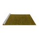 Sideview of Machine Washable Abstract Yellow Modern Rug, wshabs4675yw