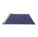 Sideview of Machine Washable Abstract Blue Modern Rug, wshabs4675blu