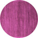 Round Machine Washable Abstract Purple Modern Area Rugs, wshabs4676pur