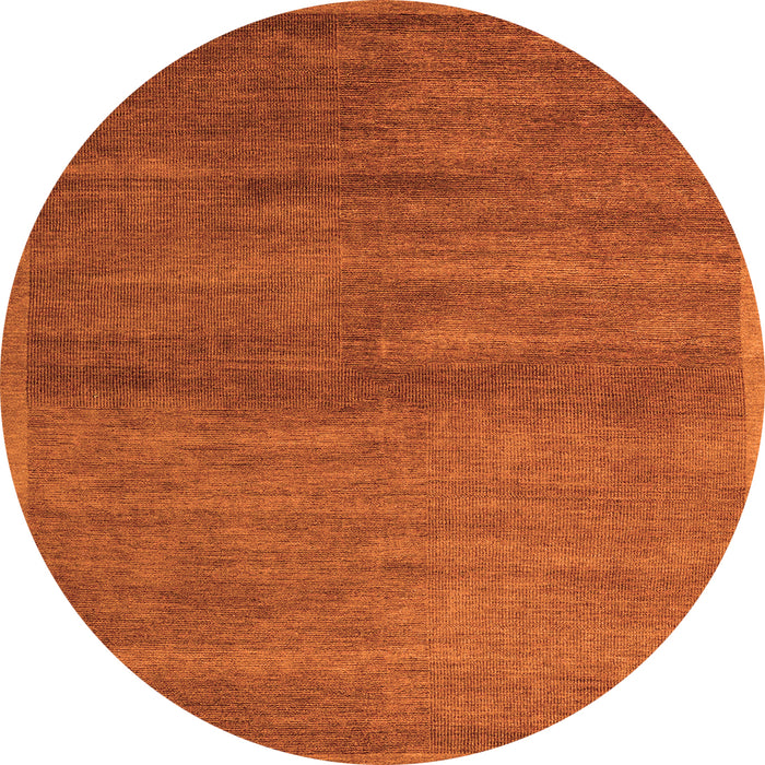 Round Abstract Orange Modern Rug, abs4676org