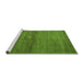 Sideview of Machine Washable Abstract Green Modern Area Rugs, wshabs4676grn