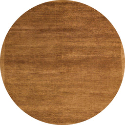 Round Machine Washable Abstract Neon Orange Rug, wshabs4676