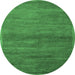 Round Abstract Emerald Green Modern Rug, abs4676emgrn