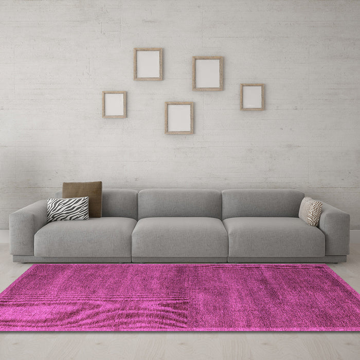 Machine Washable Abstract Purple Modern Area Rugs in a Living Room, wshabs4676pur