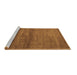 Sideview of Machine Washable Abstract Brown Modern Rug, wshabs4676brn