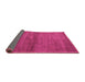 Sideview of Abstract Pink Modern Rug, abs4676pnk