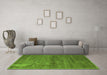 Machine Washable Abstract Green Modern Area Rugs in a Living Room,, wshabs4676grn