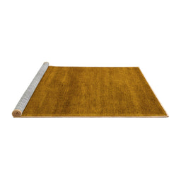 Sideview of Machine Washable Abstract Yellow Modern Rug, wshabs4676yw