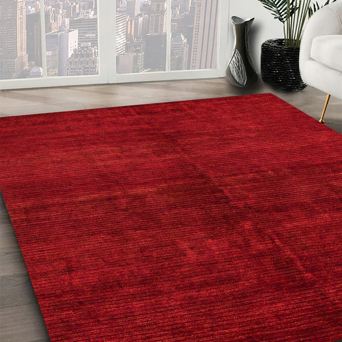 Machine Washable Abstract Red Rug in a Family Room, wshabs4677