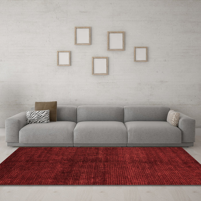 Machine Washable Abstract Brown Modern Rug in a Living Room,, wshabs4677brn
