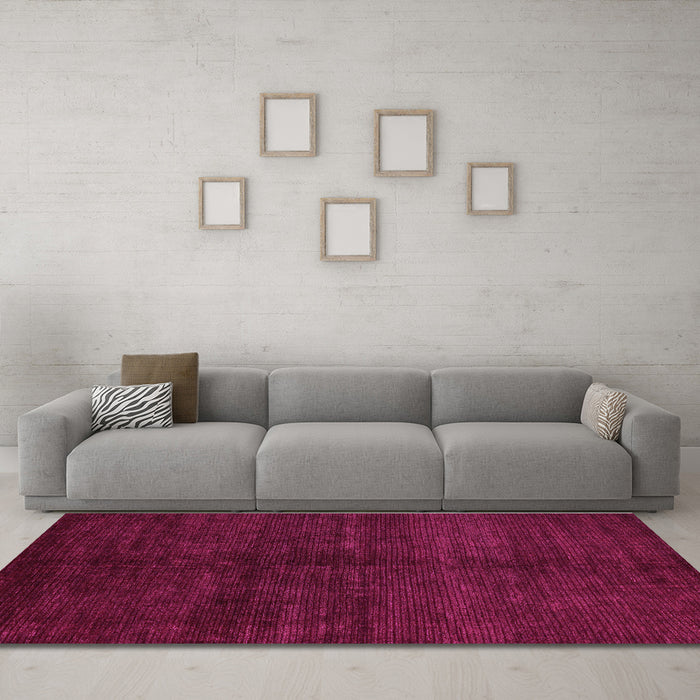Machine Washable Abstract Purple Modern Area Rugs in a Living Room, wshabs4677pur
