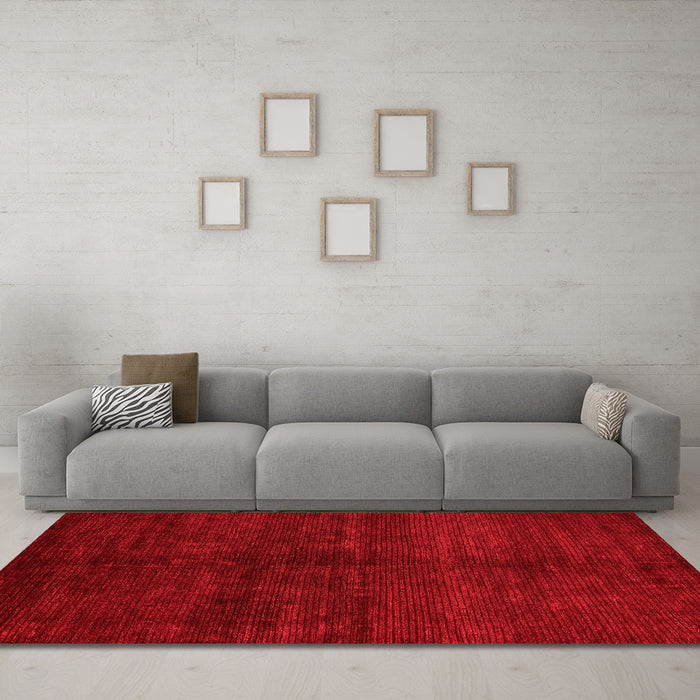 Modern Red Washable Rugs