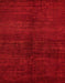 Machine Washable Abstract Red Rug, wshabs4677