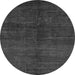 Round Abstract Gray Modern Rug, abs4677gry