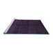 Sideview of Machine Washable Abstract Blue Modern Rug, wshabs4677blu