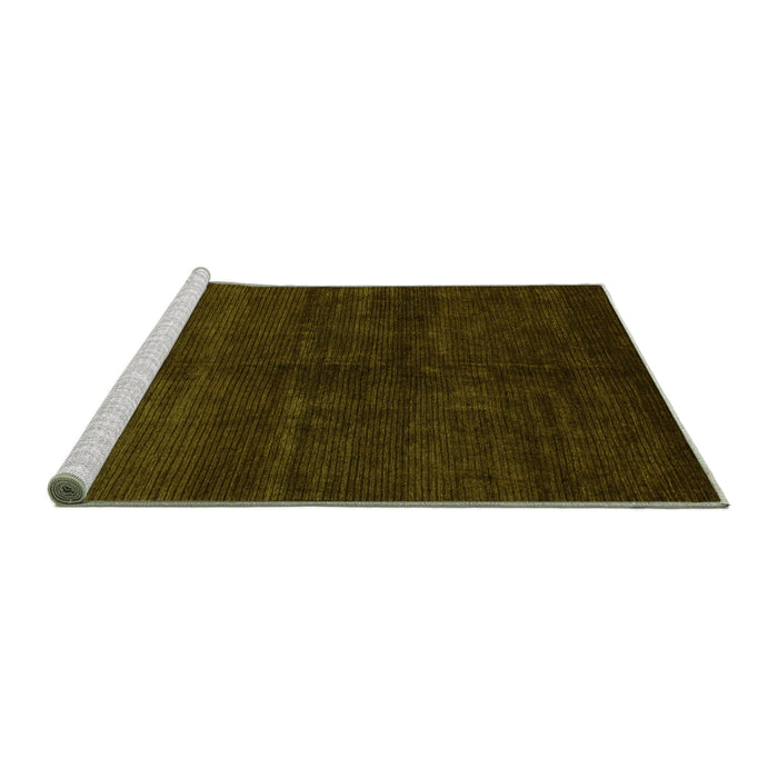 Sideview of Machine Washable Abstract Green Modern Area Rugs, wshabs4677grn