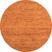 Round Machine Washable Abstract Orange Modern Area Rugs, wshabs4678org