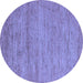 Round Abstract Blue Modern Rug, abs4678blu