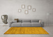 Machine Washable Abstract Yellow Modern Rug in a Living Room, wshabs4678yw