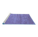 Sideview of Machine Washable Abstract Blue Modern Rug, wshabs4678blu