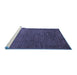 Sideview of Machine Washable Abstract Blue Modern Rug, wshabs4679blu