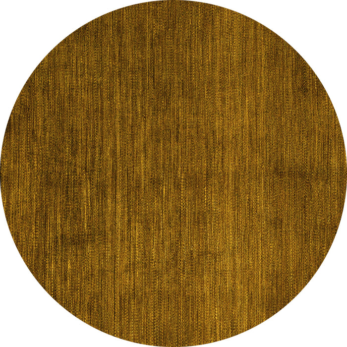 Round Abstract Yellow Modern Rug, abs4679yw