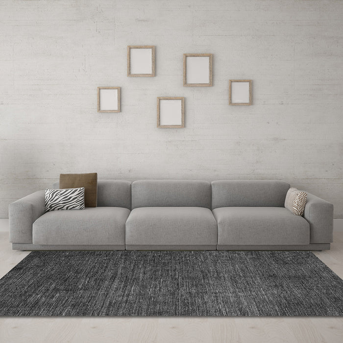 Machine Washable Abstract Gray Modern Rug in a Living Room,, wshabs4679gry