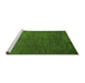 Sideview of Machine Washable Abstract Green Modern Area Rugs, wshabs4679grn