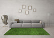 Machine Washable Abstract Green Modern Area Rugs in a Living Room,, wshabs4679grn