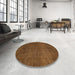 Round Machine Washable Abstract Red Rug in a Office, wshabs4679