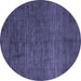 Round Machine Washable Abstract Blue Modern Rug, wshabs4679blu