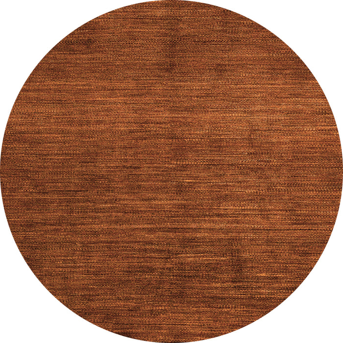Round Machine Washable Abstract Orange Modern Area Rugs, wshabs4679org