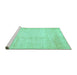 Sideview of Machine Washable Solid Turquoise Modern Area Rugs, wshabs467turq