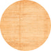 Round Machine Washable Solid Orange Modern Area Rugs, wshabs467org