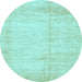 Round Machine Washable Solid Light Blue Modern Rug, wshabs467lblu