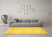 Machine Washable Solid Yellow Modern Rug in a Living Room, wshabs467yw