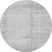 Round Solid Gray Modern Rug, abs467gry