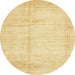 Round Abstract Orange Solid Rug, abs467