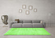 Machine Washable Solid Green Modern Area Rugs in a Living Room,, wshabs467grn