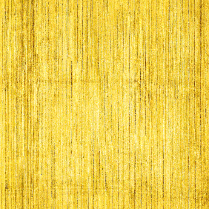 Square Machine Washable Solid Yellow Modern Rug, wshabs467yw