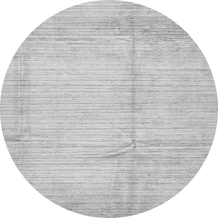 Round Machine Washable Solid Gray Modern Rug, wshabs467gry