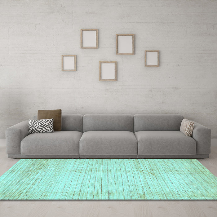 Machine Washable Solid Light Blue Modern Rug in a Living Room, wshabs467lblu