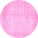 Round Solid Pink Modern Rug, abs467pnk