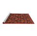 Sideview of Machine Washable Abstract Dark Red Rug, wshabs468